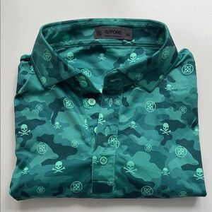G/FORE Men's Green Camouflage Shirt XL